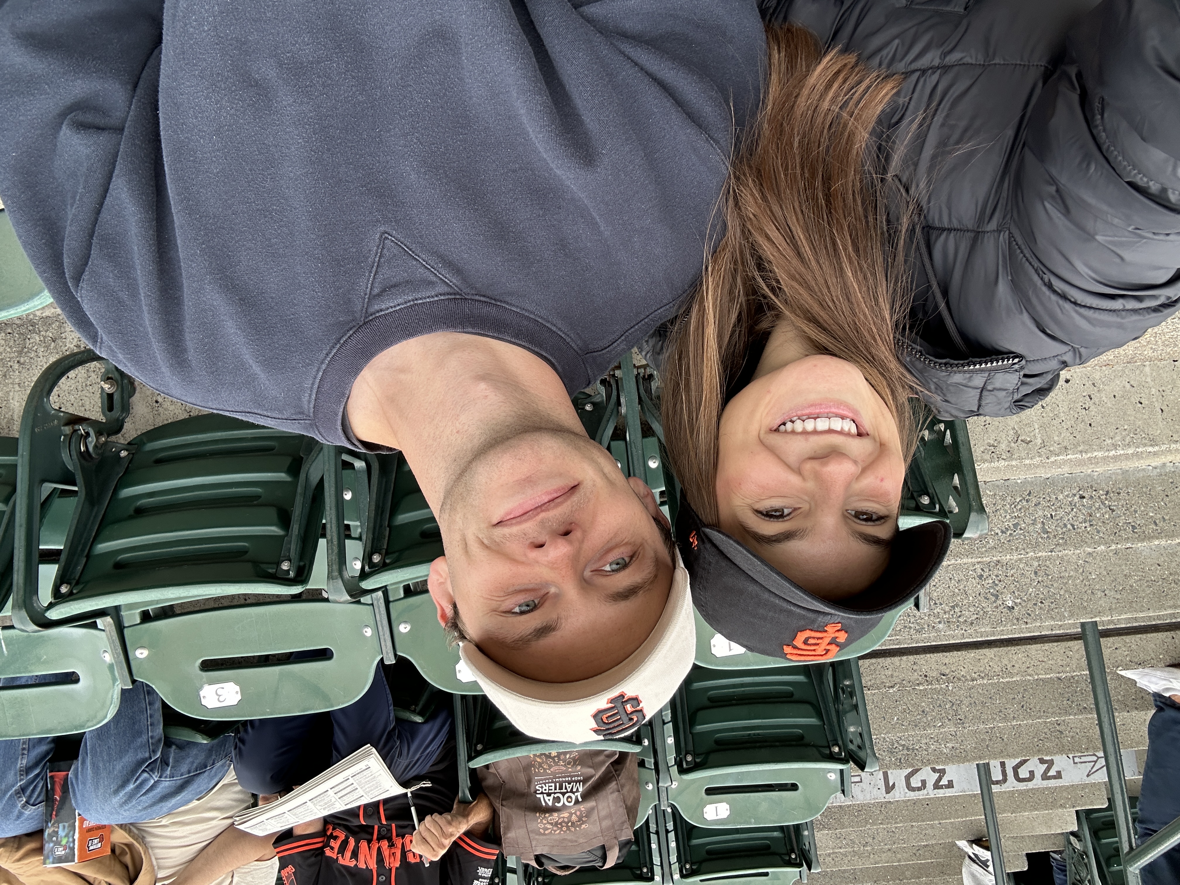 Gabriella and Zachary at a Giants game